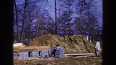 Hicksville New York (1954): People Looking At Large Blue Objects In Park On A
