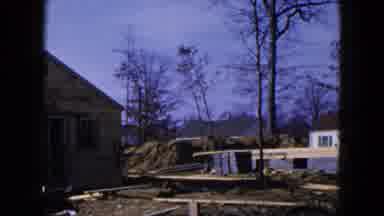 Hicksville New York (1954): A View Of Men Working On Houses