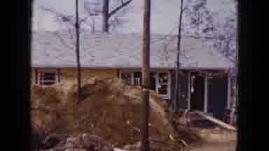 Hicksville New York (1954): Blue House With No Steps At Doorway Under Construction