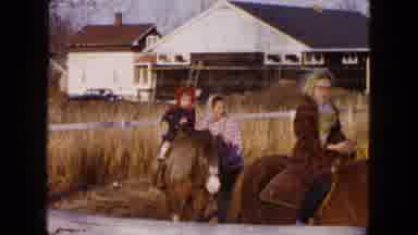 Hicksville New York (1954): The Woman And Child Each On Their Own Horse Each Being