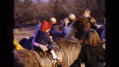 Hicksville New York (1954): A Little Girl Riding On Horse And A Little Girl