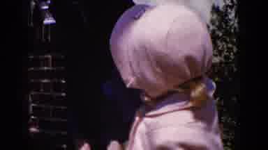 Hicksville New York (1954): Easter Bonnet And Fancy Dress On Toddler Climbing