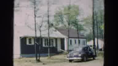 Hicksville New York (1954): A View Of A House And A Little Girl Playing Outside