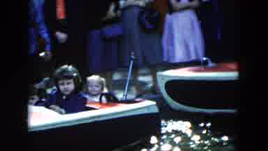 Hicksville New York (1954): Small Children Having A Good Time On Mini Boat Ride At