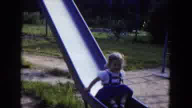 Hicksville New York (1954): Father And Daughter Playing In The Playground Father