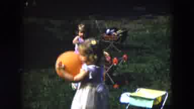 Hicksville New York (1954): Two Little Girls Playing In Yard On Grass With Ball