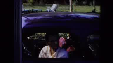 Hicksville New York (1954): A Man Waving At Camera The Getting Out Of Cat To See