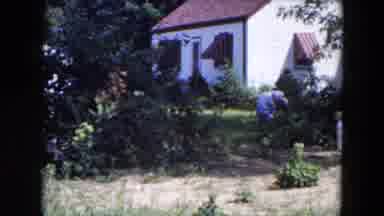 Hicksville New York (1954): Woman With A Small Child Working Hard Clearing Weeds