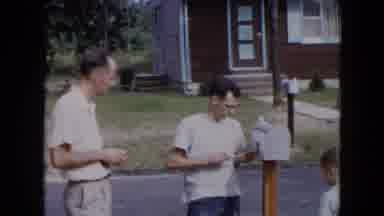 Hicksville New York (1954): Men Trying To Fix Mailbox To Open It And Take Letters