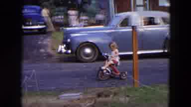 Hicksville New York (1954): A Family Having A Party A And Little Girl Riding Her