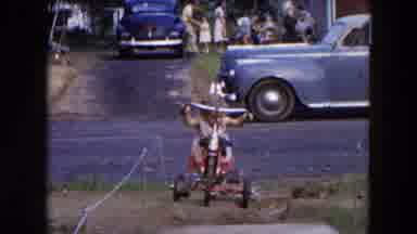 Hicksville New York (1954): Cute Little Baby Running The Cycle