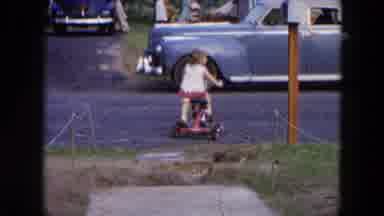Hicksville New York (1954): The Baby Was Cycle Practise On The Road