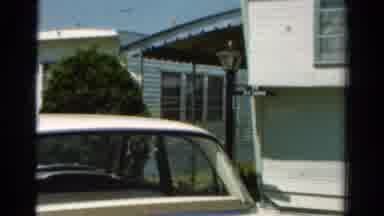 California USA (1954): View Of White Mobile Home On A Bright Sunny Day