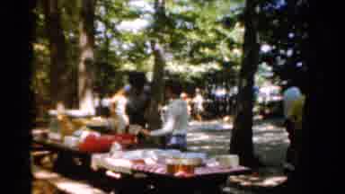 California USA (1954): Setting Up The Family Reunion With A Picnic In The Park