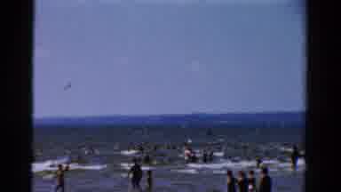 PANAMA CITY BEACH FLORIDA-1954: An Overcrowded Beach On A Very Hot Summer Day