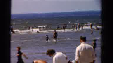 Panama City Beach Florida (1954): Large Crowds Of People Swimming In The Blue