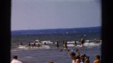 Panama City Beach Florida (1954): Lifeguard Watching Over Swimmers In Ocean