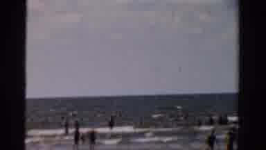 Panama City Beach Florida (1954): Beach Children Adults Playing Sand Water Sunny