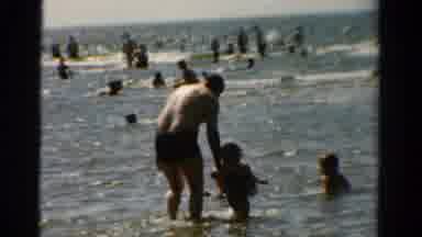 Panama City Beach Florida (1954): Crowds Of People Swimming In The Vast Clear Blue