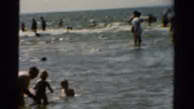 Panama City Beach Florida (1954): A Very Crowded Beach Many People Sunbathing And