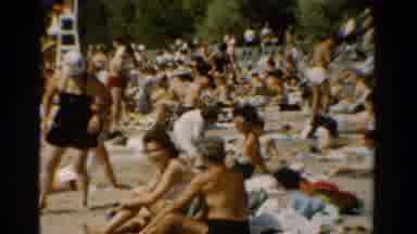 Panama City Beach Florida (1954): People Young And Old Enjoying A Lovely Day At