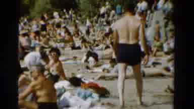 Panama City Beach Florida (1954): There Peoples Are Waiting In Swimming For Back