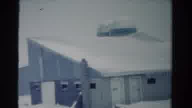 Toledo Ohio USA (1954): Snow And Ice Covered Building Looks Lonely In The White