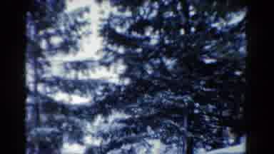 Toledo Ohio USA (1954): Snowing In Forest Area Light Blue Station Wagon Winter