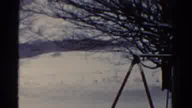Toledo Ohio USA (1954): Snowy Cold Landscape With Hills A Tree And A Swing Set