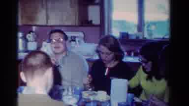 Toledo Ohio USA (1954): Eating Dishes With A Family Sitting On A Dining Table Near