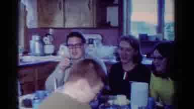 Toledo Ohio USA (1954): Large Family Having A Meal Together At Tables Set In The