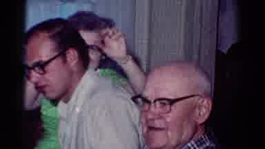 Toledo Ohio USA (1954): Grandma In Green Dress Waving At The Camera With Grandpa