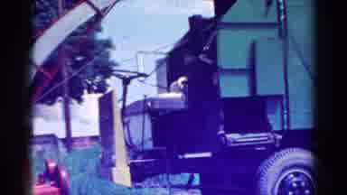 Toledo Ohio USA (1954): Tree Shredder Green Truck Near Front Yard Tree