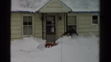 Toledo Ohio USA (1954): Snow Plow Churning Up Some Ice Around A Family Household