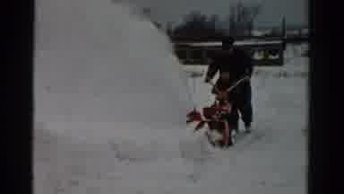 Toledo Ohio USA (1954): Snow Shuffling Old Man