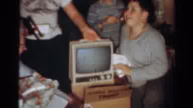 Toledo Ohio USA (1954): Three Brothers Taking Their New Computer Out Of A Box