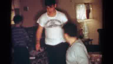 Toledo Ohio USA (1954): Three Young Boys And An Older Gentlemen Open Christmas