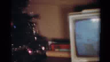 Toledo Ohio USA (1954): Crt Black And White Tv And Decorated Christmas Tree In A