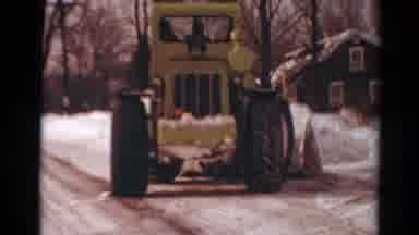 Toledo Ohio USA (1954): Bulldozer Removing Snow From The Street