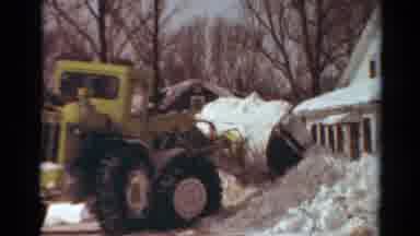 Toledo Ohio USA (1954): Yellow Snow Digger Clears Drifts From Outside Houses As