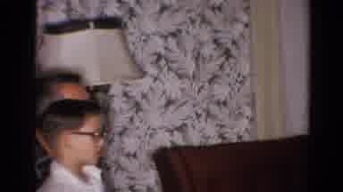 Toledo Ohio USA (1954): Man And Boy In Living Room That Appear To Be Watching