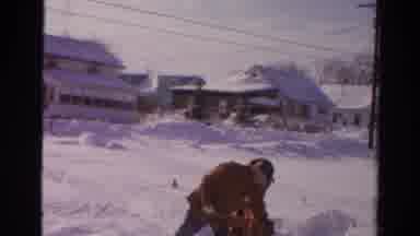 Toledo Ohio USA (1954): Two Men Plowing And Shoveling Snow
