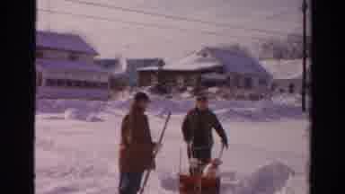 Toledo Ohio USA (1954): Two Mans Cleaning Up Snow On A Snow Day