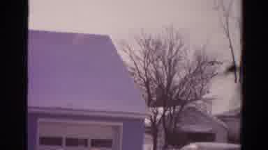 Toledo Ohio USA (1954): Man Clearing Snow From A House Driveway With A Snowblower
