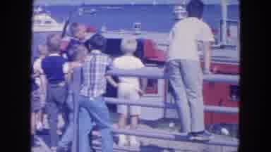 New York City (1954): A Group Of Young Boys Standing On The Dock Of A Marina