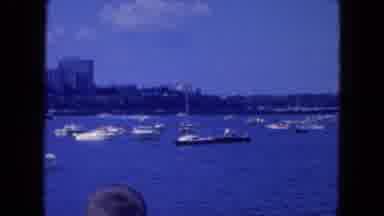 New York City (1954): Many Boats On Still Water Sailing Speedboats People Watching