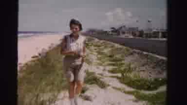 Dade County Florida (1955): People Enjoying A Stroll Along The Beach Or Along The