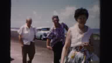 Dade County Florida (1955): White Villa Pearls Clouds Dress Windy Clear Family