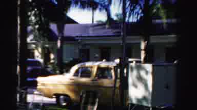 Dade County Florida (1955): Man Walking Across Street In Residential Area Near