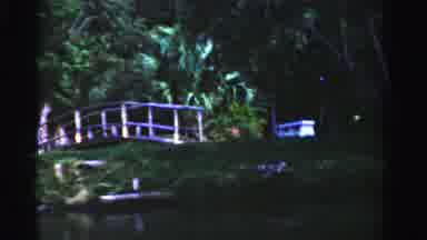 Dade County Florida (1955): Video Of Driving By A White Pedestrian Bridge Over A